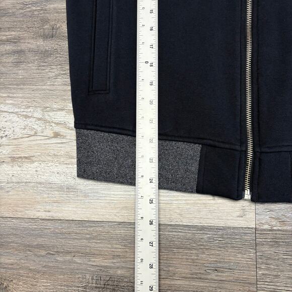 Under Armour Jacket Threadborne Black Gray Mens M Loose Zip Up Bomber Sweatshirt - Picture 7 of 8